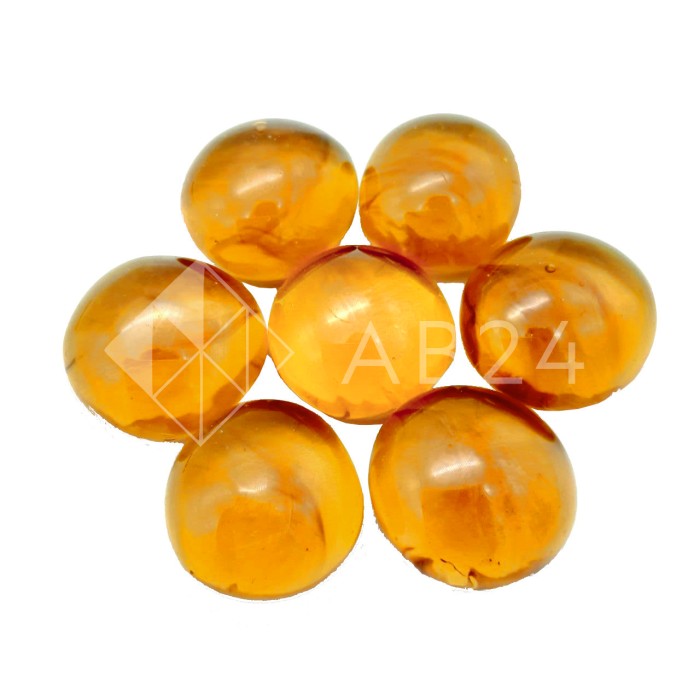 Стеклянные янтарные капли диаметр 17-19 мм, 100 г