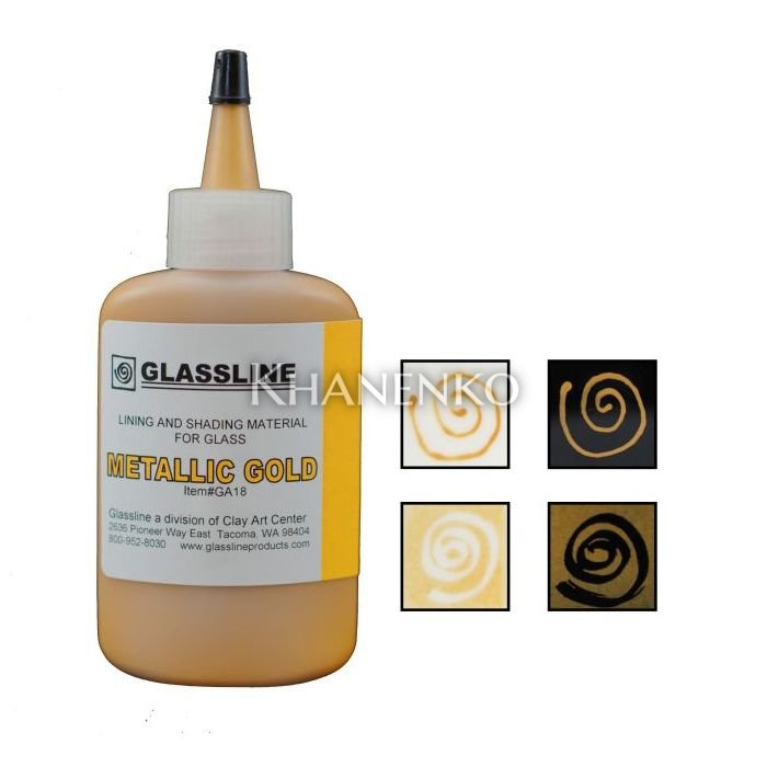 Краска для фьюзинга GlassLine, золотой металлик (GOLD METALLIC) 56 г