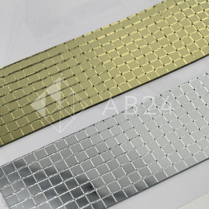 AV405: Зеркальная мозаика, лента самоклеющаяся, длина 1 м, золото