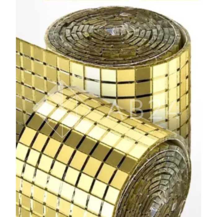 AV405: Зеркальная мозаика, лента самоклеющаяся, длина 1 м, золото