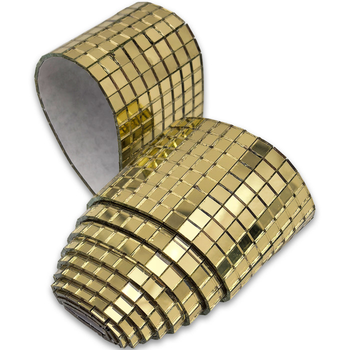 AV405: Зеркальная мозаика, лента самоклеющаяся, длина 1 м, золото