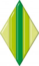 Фьюзинг ромб DFTO 002 зеленого цвета, 7,6 см х 12,7 см