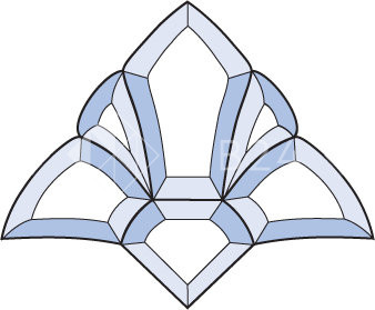 Бевелс AV39 фрамужный (6 элементов) 197 х 162 мм