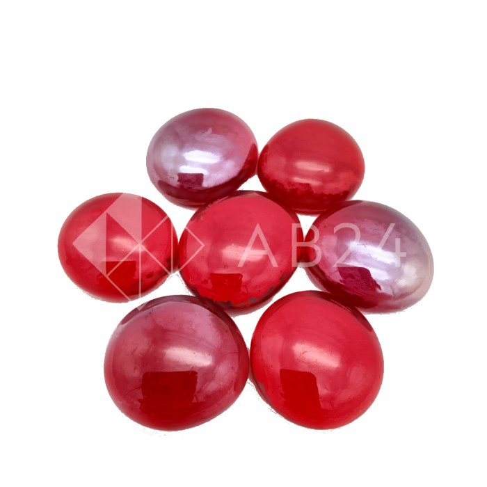 Стеклянные красные капли диаметр 17-19 мм, 100 г