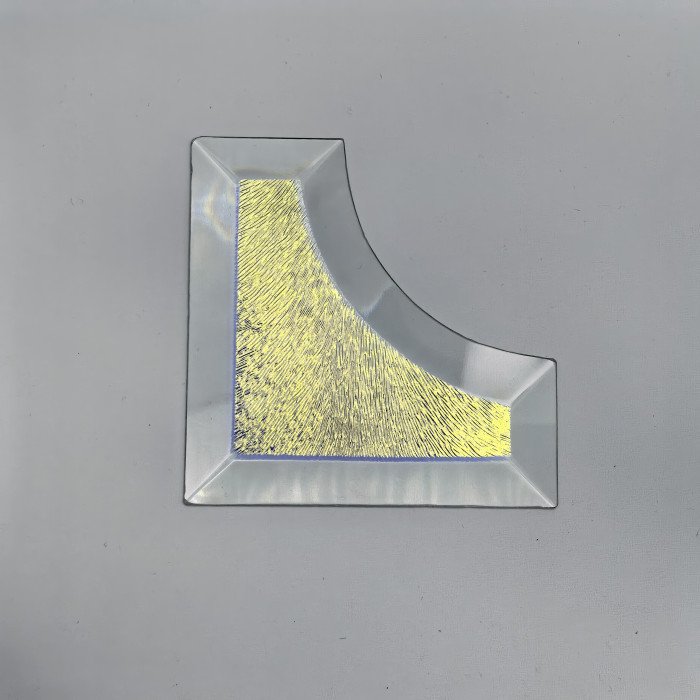 Бевелс AV225 дихроичный угловой 93 х 93 х 38 мм, синяя шиншилла