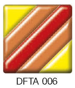 Фьюзинг квадрат DFTA 006 цвета красно-желтые полосы, 4 см