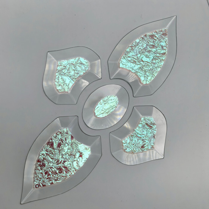 Бевелс AV42 дихроичный (5 элементов) 160 х 260 мм красный мороз