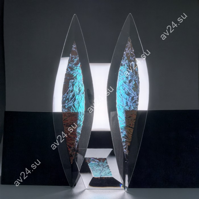 Бевелс AV263 дихроичный (3 элемента) 51 х 467 мм, синий мороз