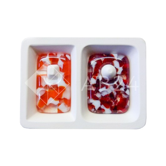 Форма для фьюзинга Двухместная с отверстием (бижутерия) ВМ-Д-07