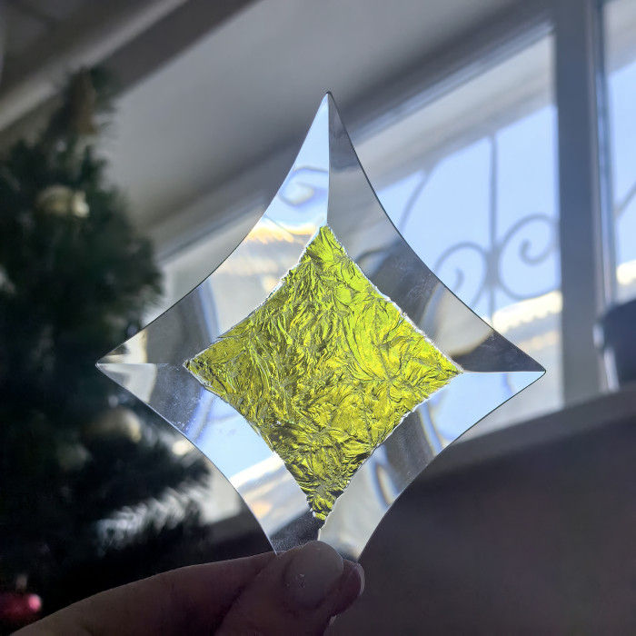 Бевелс AV155 дихроичная звезда 111 х 137 мм желтый мороз