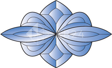 Бевелс AV216 синий (8 элементов) 230 х 140 мм