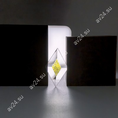 Бевелс AV131 дихроичный ромб 38 х 64 мм желтый мороз