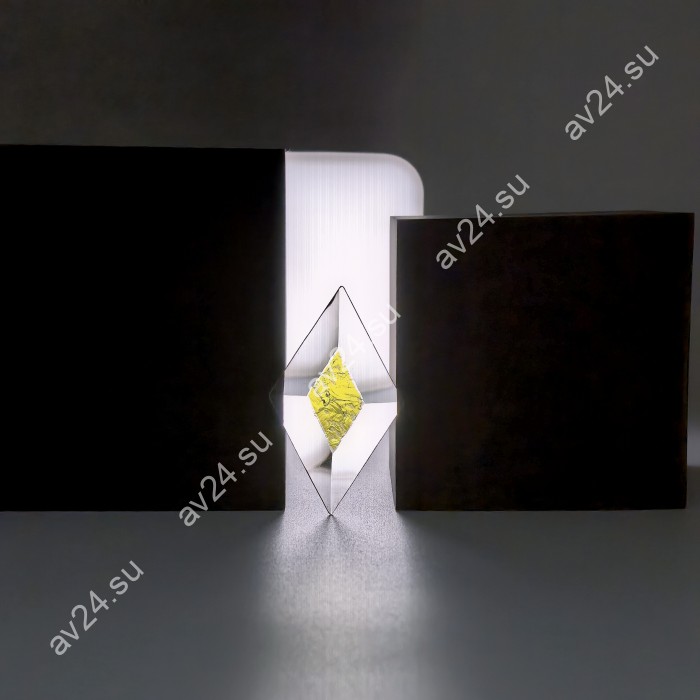 Бевелс AV131 дихроичный ромб 38 х 64 мм желтый мороз