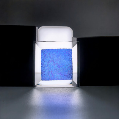 Бевелс AV19 дихроичный квадрат 76 х 76 мм голубая шиншилла