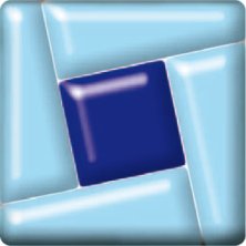 Фьюзинг квадрат DFTC 003 синего цвета, 4 см