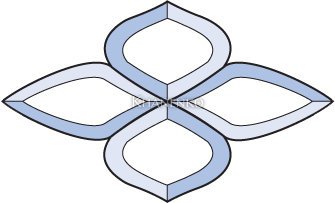 Бевелс AV51 фрамужный (4 элемента) 195 х 118 мм