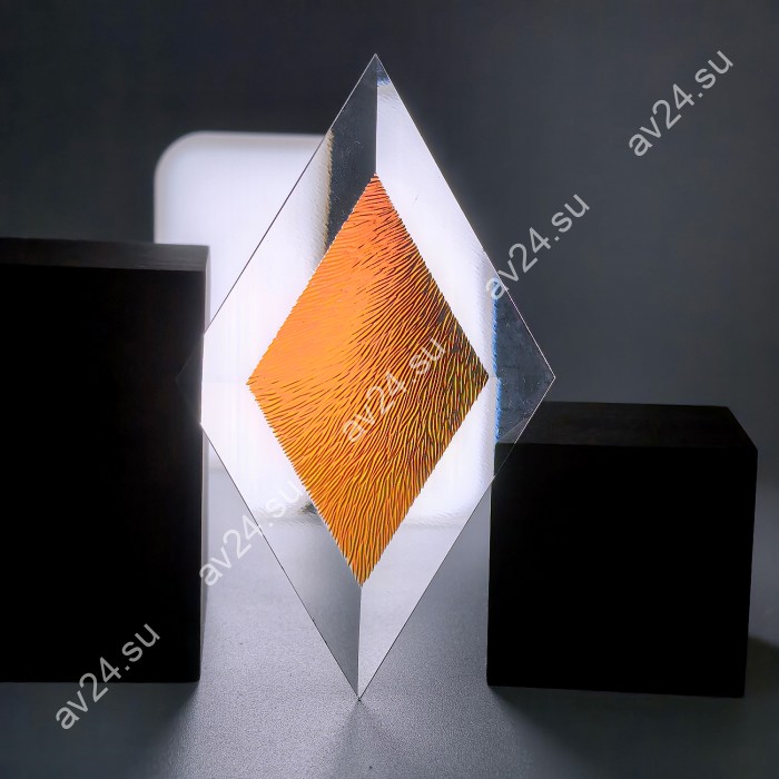 Бевелс AV17 дихроичный ромб 76 х 127 мм красная шиншилла