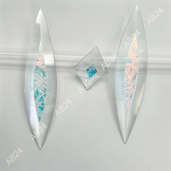 Бевелс AV305 дихроичный (3 элемента) 43 х 394 мм синий мороз