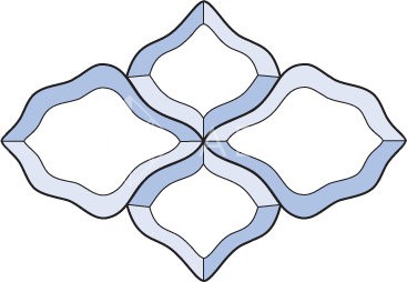 Бевелс AV56 дверной (4 элемента) 215 х 148 мм