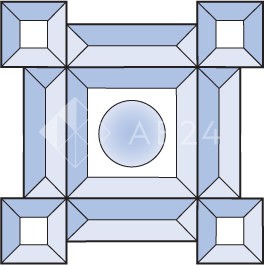 Бевелс AV142 фрамужный (9 элементов) 154 х 154 мм