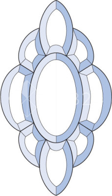Бевелс AV57 дверной (9 элементов) 203 х 365 мм