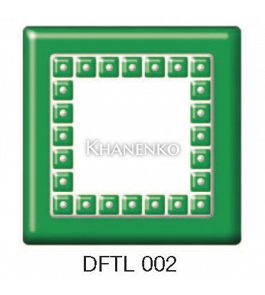 Фьюзинг квадрат DFTL 002 зелено-белого цвета, 6 см
