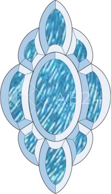 Бевелс AV57G дверной (9 элементов) 203 х 355 мм