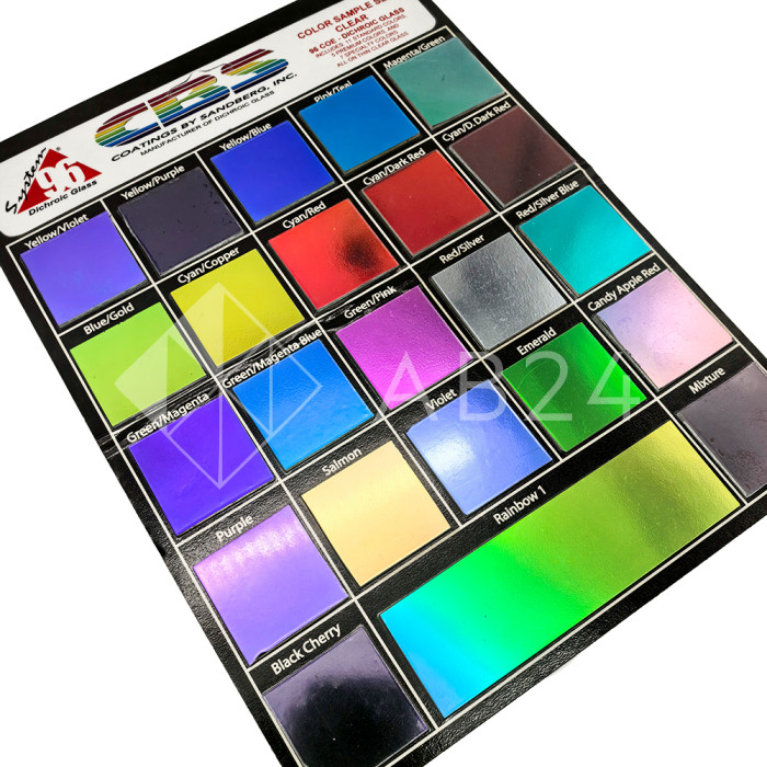 Набор дихроичного стекла для фьюзинга CBS Dichroic System 96, Clear,1 гориз.полоска