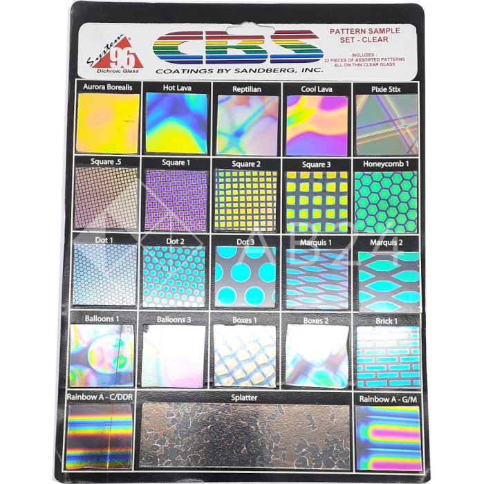 Набор дихроичного стекла для фьюзинга CBS Dichroic System 96, Clear,1 гориз.полоска