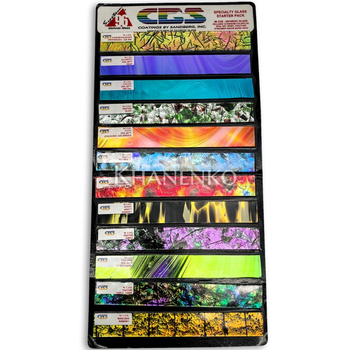 Набор стекла для фьюзинга CBS SPECIALTY Dichroic Pack System 96 12 шт
