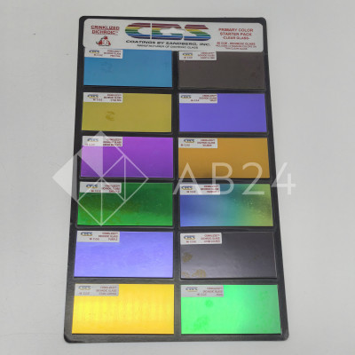 Набор дихроичного стекла для фьюзинга CBS Dichroic CRINKLIZED COE 96 на прозрачной основе (12 шт)