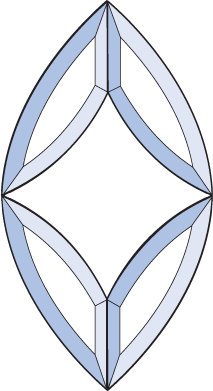 Бевелс AV145 дверной (4 элемента) 144 х 265 мм
