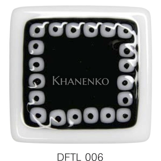 Фьюзинг квадрат DFTL 006 бело-черного цвета, 6 см