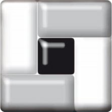Фьюзинг квадрат DFTB 005 черно-бело-серого цвета, 4 см 