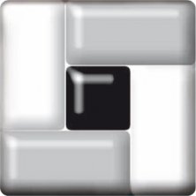 Фьюзинг квадрат DFTH 005 черно-бело-серого цвета, 6 см