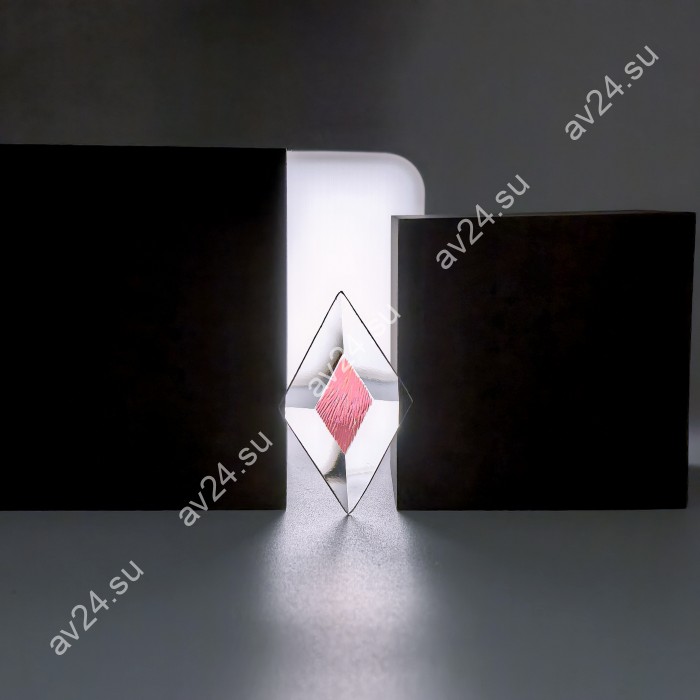 Бевелс AV131 дихроичный ромб 38 х 64 мм красная шиншилла