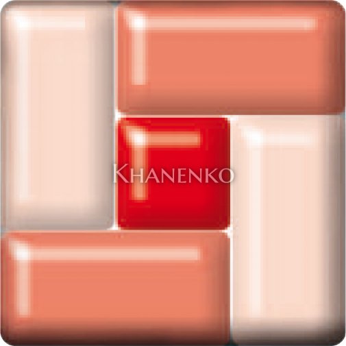 Фьюзинг квадрат DFTH 001 красно-розового цвета, 6 см