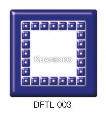 Фьюзинг квадрат DFTL 003 цвета сине-белого, 6 см 