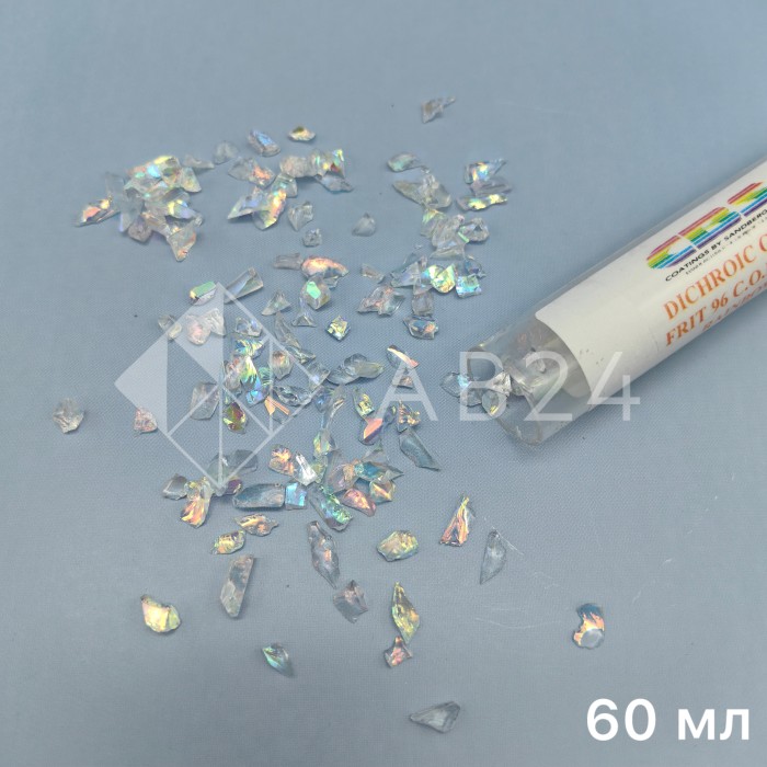 Дихроичное стекло для фьюзинга ФРИТТА System 96 СОЕ прозрачная радужная 60 мл