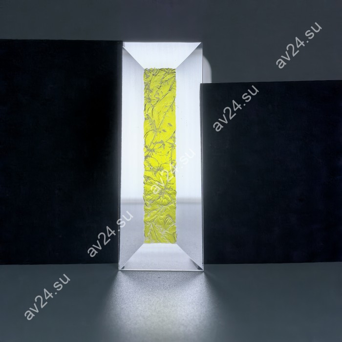 Бевелс AV222 дихроичный прямоугольник 101 х 38 мм желтый мороз