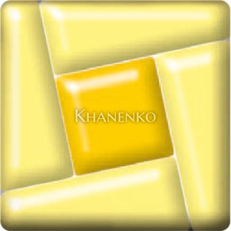 Фьюзинг квадрат DFTС 004 желтого цвета, 4 см