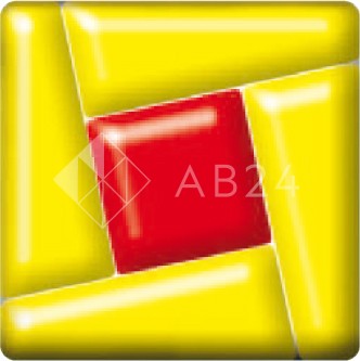 Фьюзинг квадрат DFTС 006 желто-красного цвета, 4 см